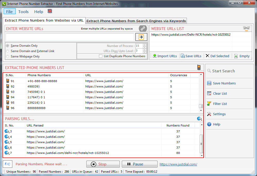 Internet Number Extractor Internet Number Extractor