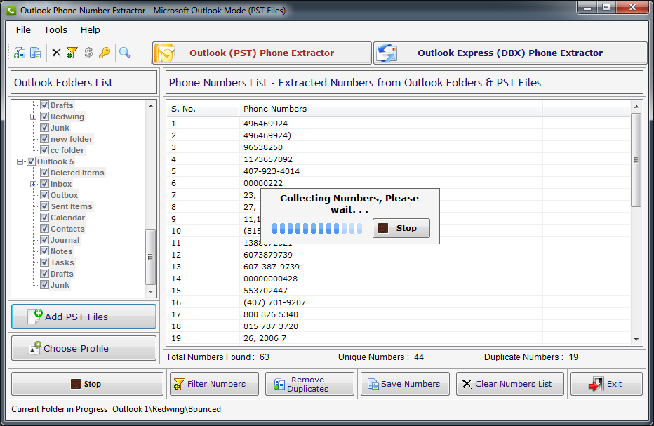 Outlook Number Extractor Outlook Number Extractor
