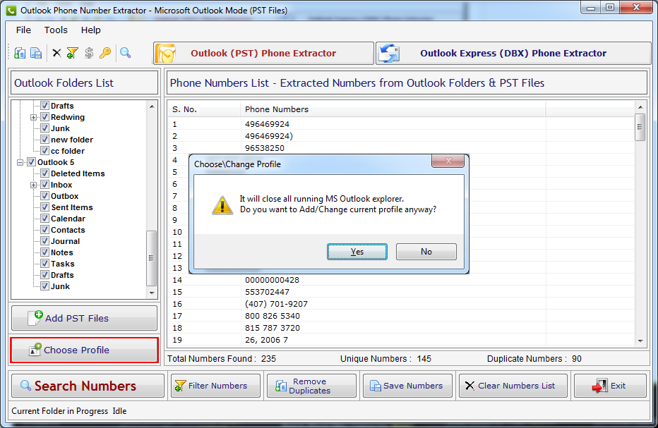 Outlook Number Extractor Outlook Number Extractor