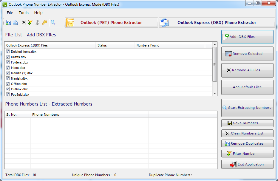 Outlook Number Extractor Outlook Number Extractor
