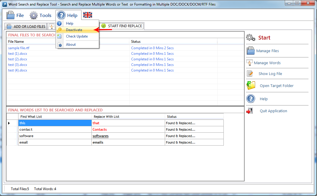 Word Search and Replace Tool